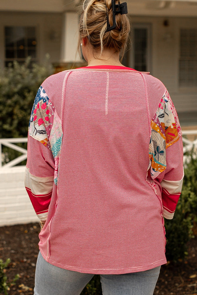 Plus-Sized Printed Round-Neck Sweatshirt