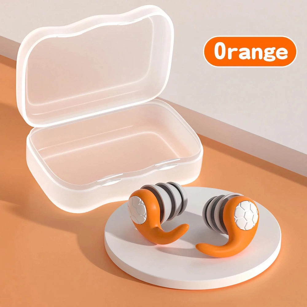 Silicone Noise Cancelling Earplugs Noise Filter Sleep Swimming Waterproof Three Layer Mute Earplugs