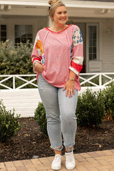 Plus-Sized Printed Round-Neck Sweatshirt